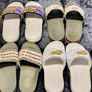 Nike Women's Slippers - White and Gold